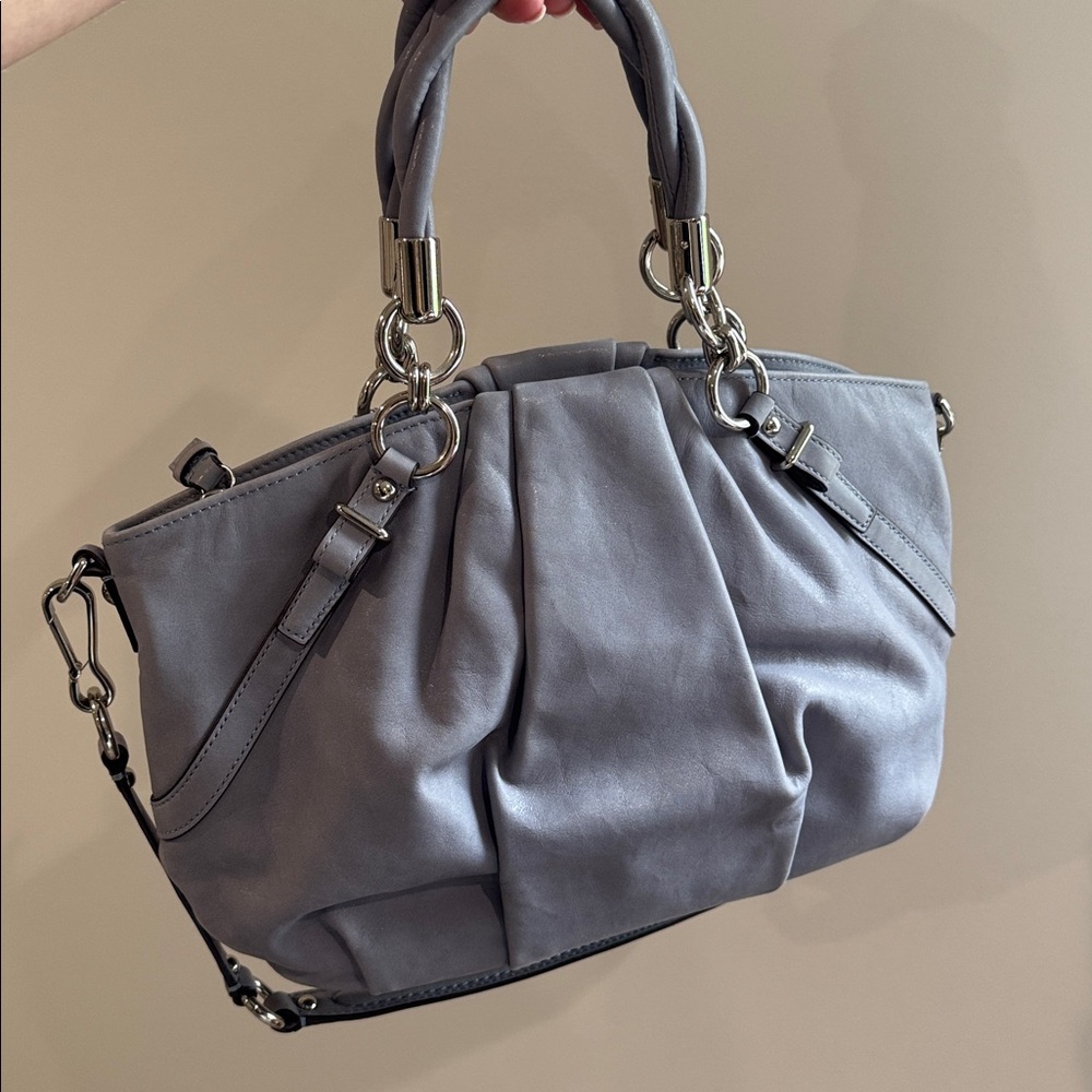 Coach Madison Pleated Leather Sophia Satchel in Slate Shimmer F22563 - Picture 3 of 12